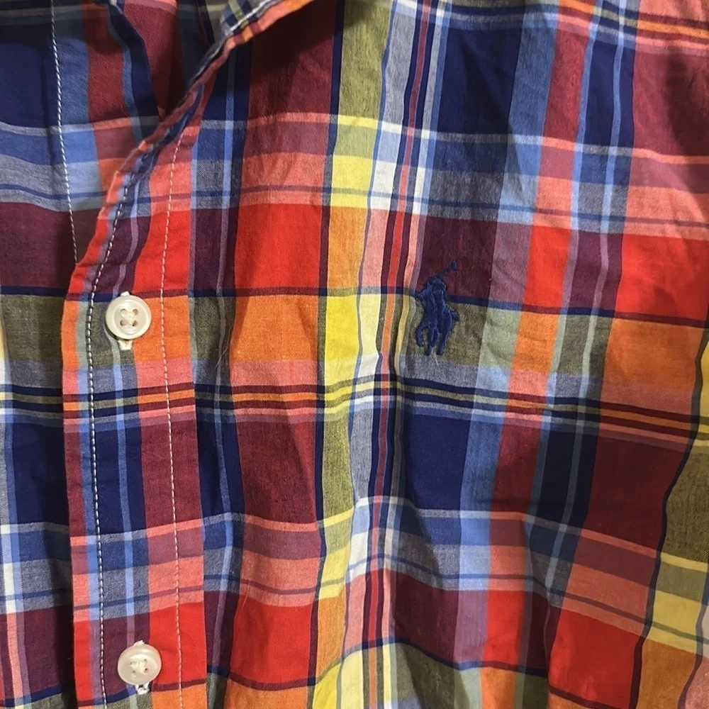 EUC Ralph Lauren Boys Long Sleeve Plaid‎ Button Down Shirt